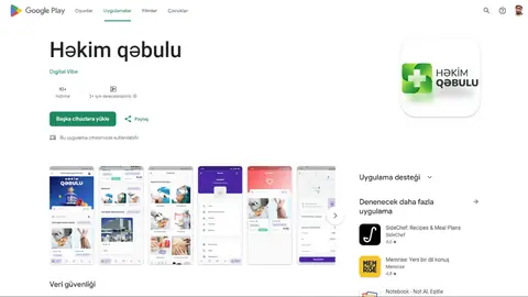 Həkim qəbulu layihəsinin ekran görüntüsü