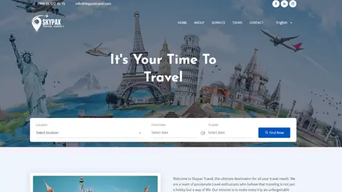 Skypax Travel layihəsinin ekran görüntüsü