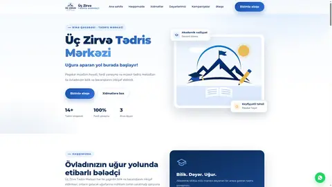 Üç Zirvə Tədris Mərkəzi layihəsinin ekran görüntüsü